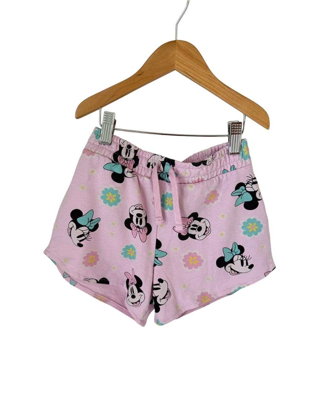 Disney Pink Minnie Mouse Floral Lounge Shorts Size Medium 7/8